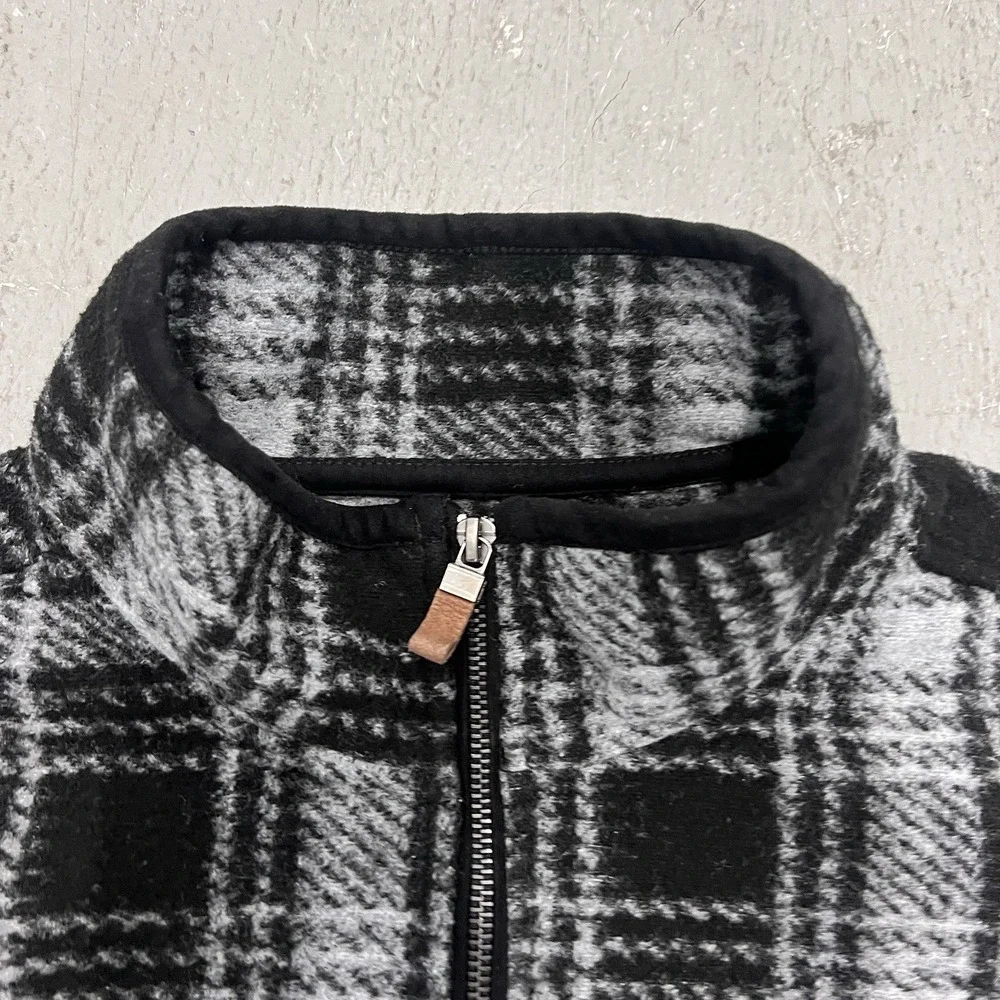 John Wayne Stock & Supply 1/4‎ Zip Pullover Sweater Black Gray Mens XL Western